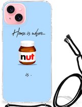 Coque de Home en silicone transparente avec bord transparent pour iPhone 15 Plus