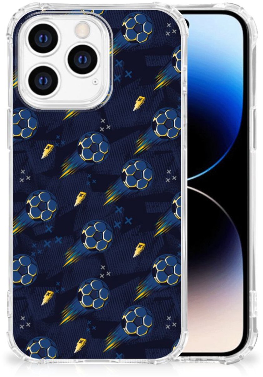 Doorzichtige Silicone Hoesje voor iPhone 14 Pro Voetbal
