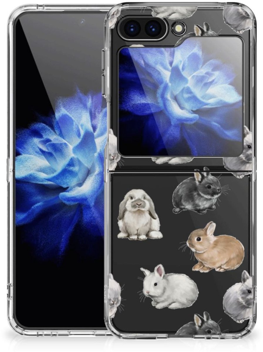 TPU Hoesje voor Samsung Galaxy Z Flip 5 Konijntjes