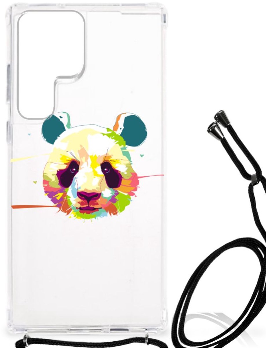Samsung Galaxy S23 Ultra Stevig Bumper Hoesje Panda Color