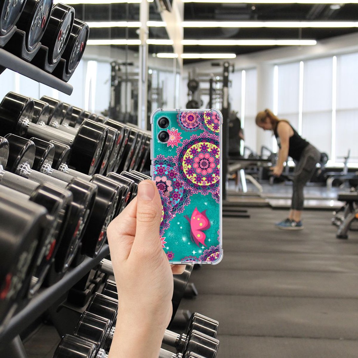 Samsung Galaxy A04e Back Cover Cirkels en Vlinders