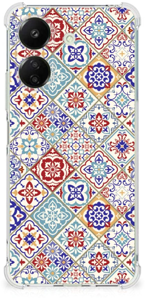 Xiaomi Redmi 13C 4G Anti-Shock Hoesje Tiles Color