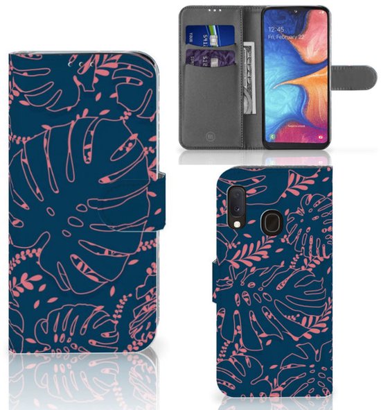 Portefeuille Samsung Galaxy A20e Coque Compatible avec Feuilles De Palmier
