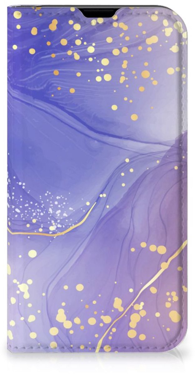 Bookcase voor iPhone 13 Mini Watercolor Paars