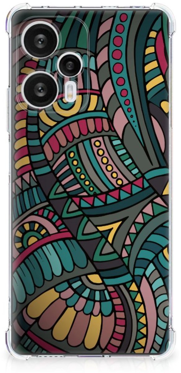 Xiaomi Poco F5 Doorzichtige Silicone Hoesje Aztec