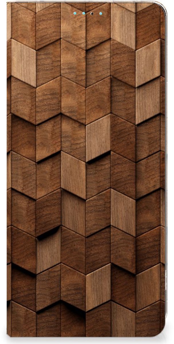 Book Wallet Case voor OPPO A98 5G Wooden Cubes