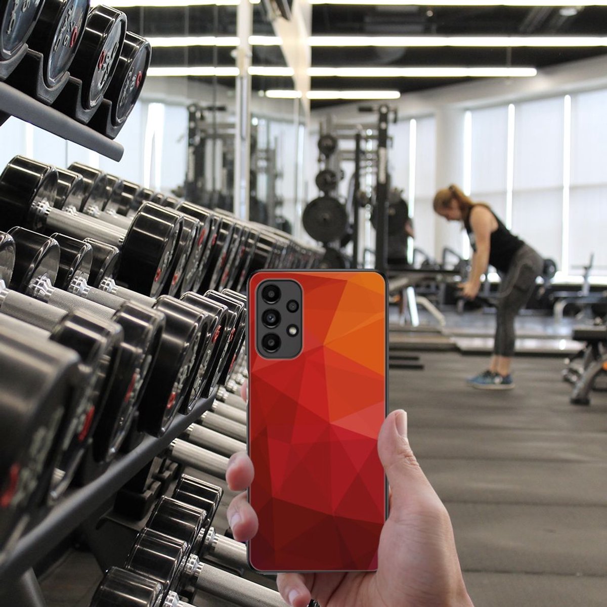 Backcover voor Samsung Galaxy A13 4G Polygon Red