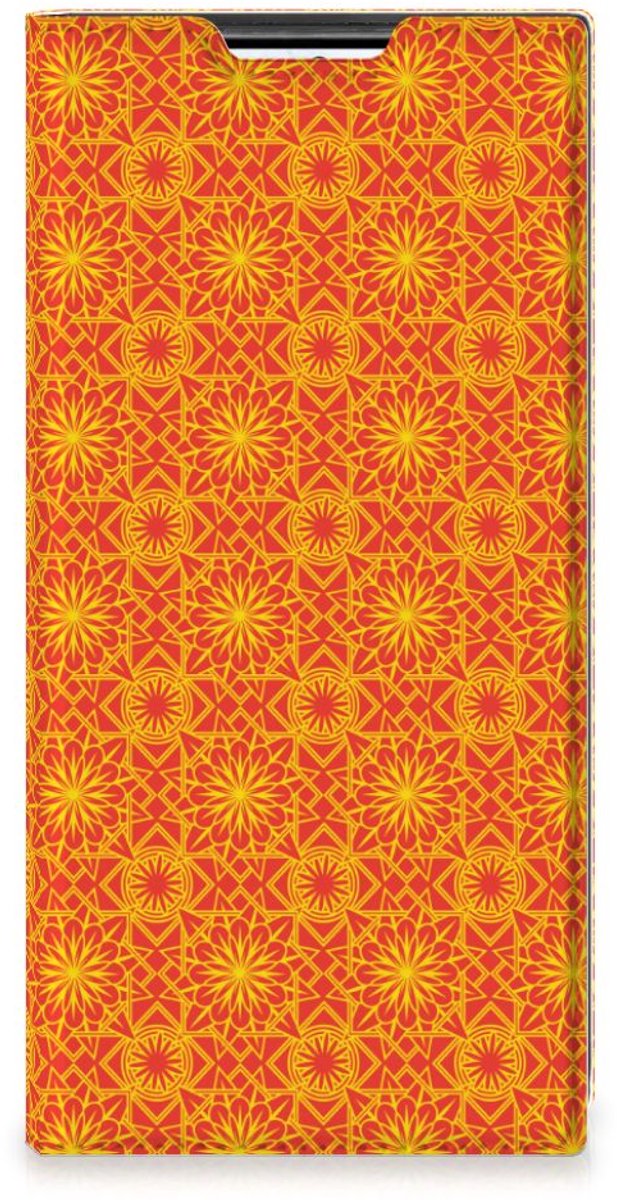 Samsung Galaxy S22 Ultra Hoesje met Magneet Batik Oranje