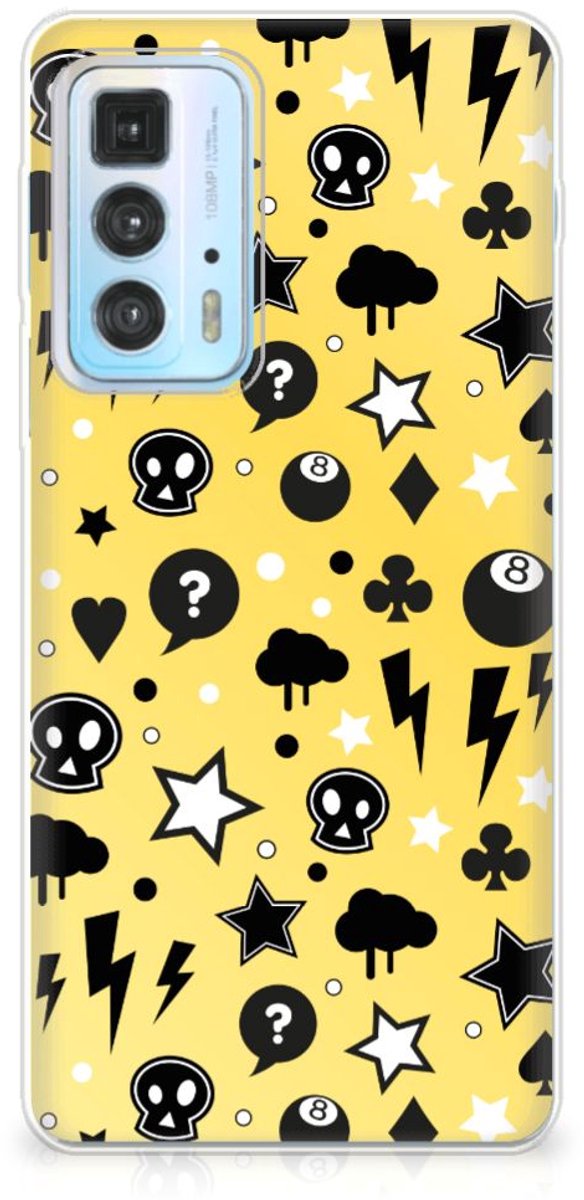 Silicone Back Case Motorola Edge 20 Pro Punk Geel