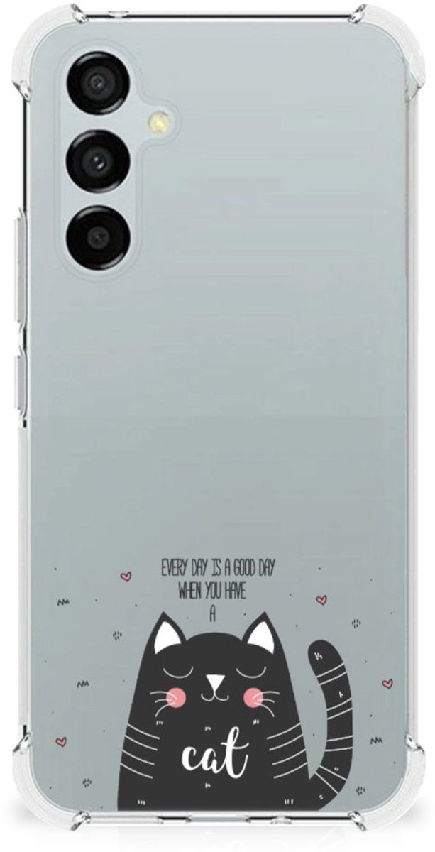 TPU Case Anti-Shock voor Samsung Galaxy A54 Stevig Bumper Hoesje Cat Good Day