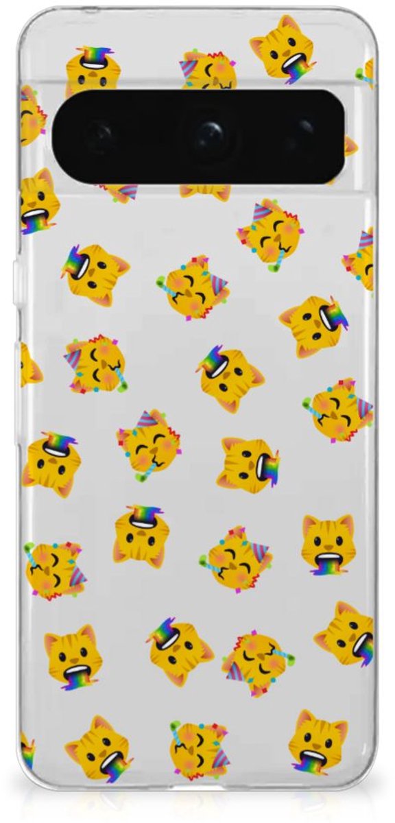TPU bumper voor Google Pixel 8 Pro Katten Emojis