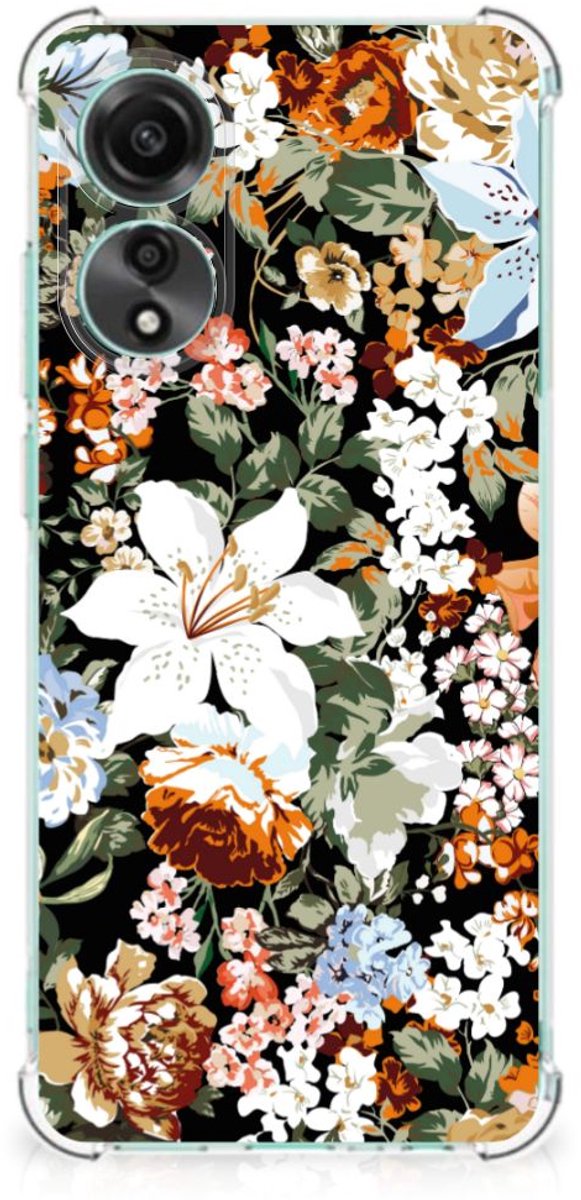Case voor OPPO A78 4G Dark Flowers