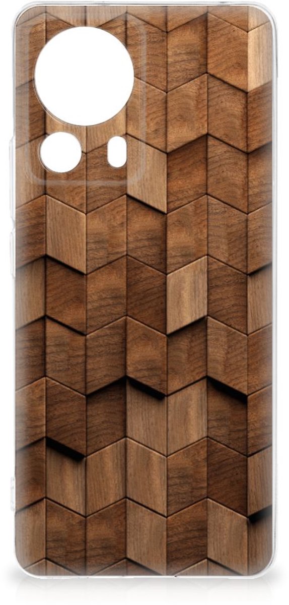Bumper Hoesje voor Xiaomi 13 Lite Wooden Cubes