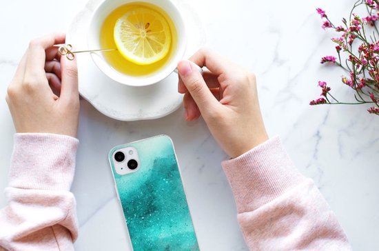 TPU étui pour iPhone 15 Plus Coque Téléphone Peinture Bleu