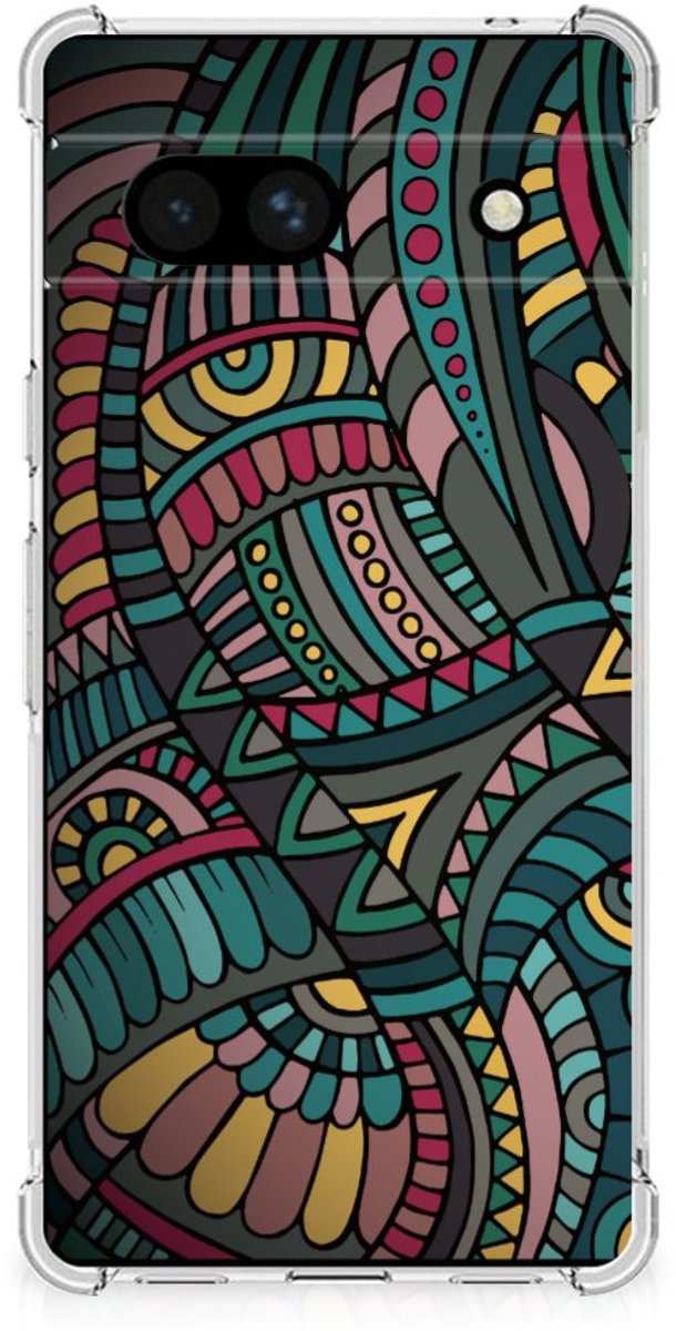 Google Pixel 7A Doorzichtige Silicone Hoesje Aztec