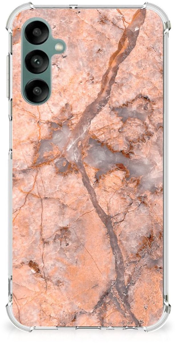 Samsung Galaxy A24 Anti-Shock Hoesje Marmer Oranje