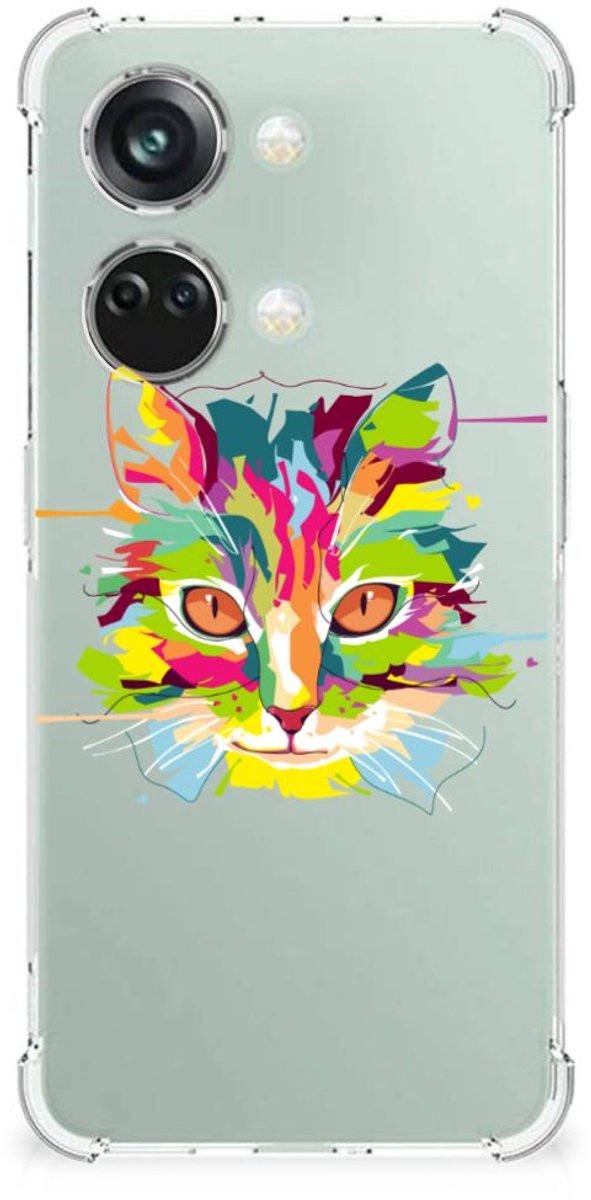OnePlus Nord 3 Stevig Bumper Hoesje Cat Color