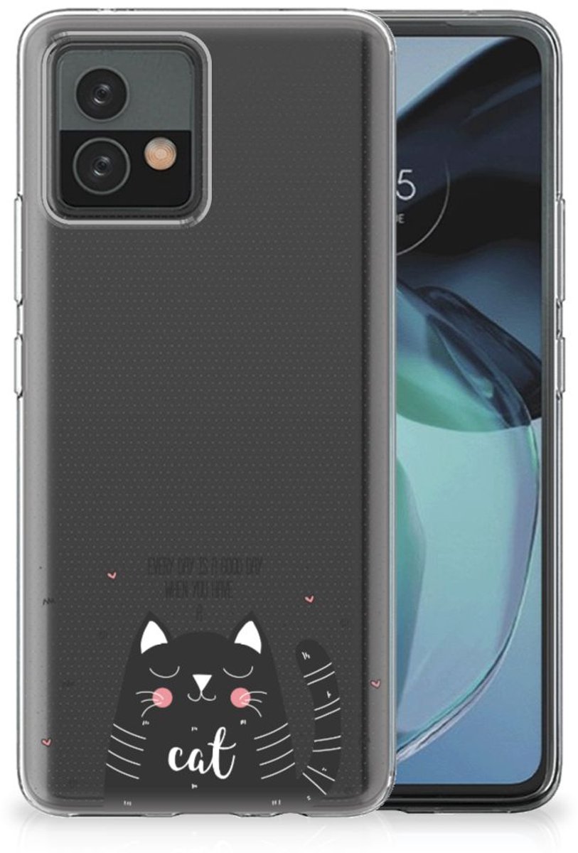Motorola Moto G72 Telefoonhoesje met Naam Cat Good Day