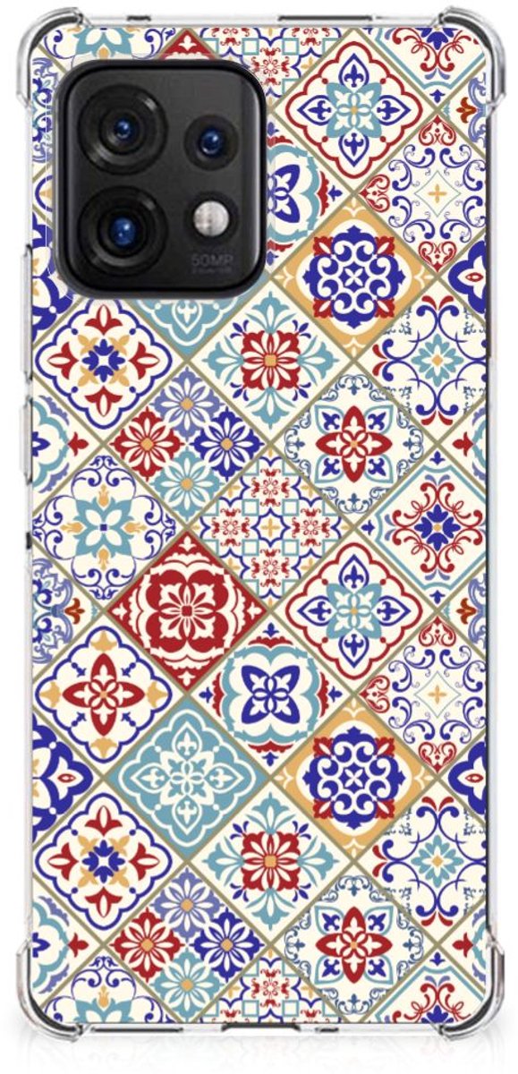 Motorola Edge 40 Pro Anti-Shock Hoesje Tiles Color