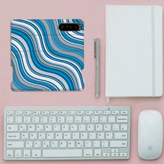 Coque Sony Xperia 5 III Book Case Vagues Blauw