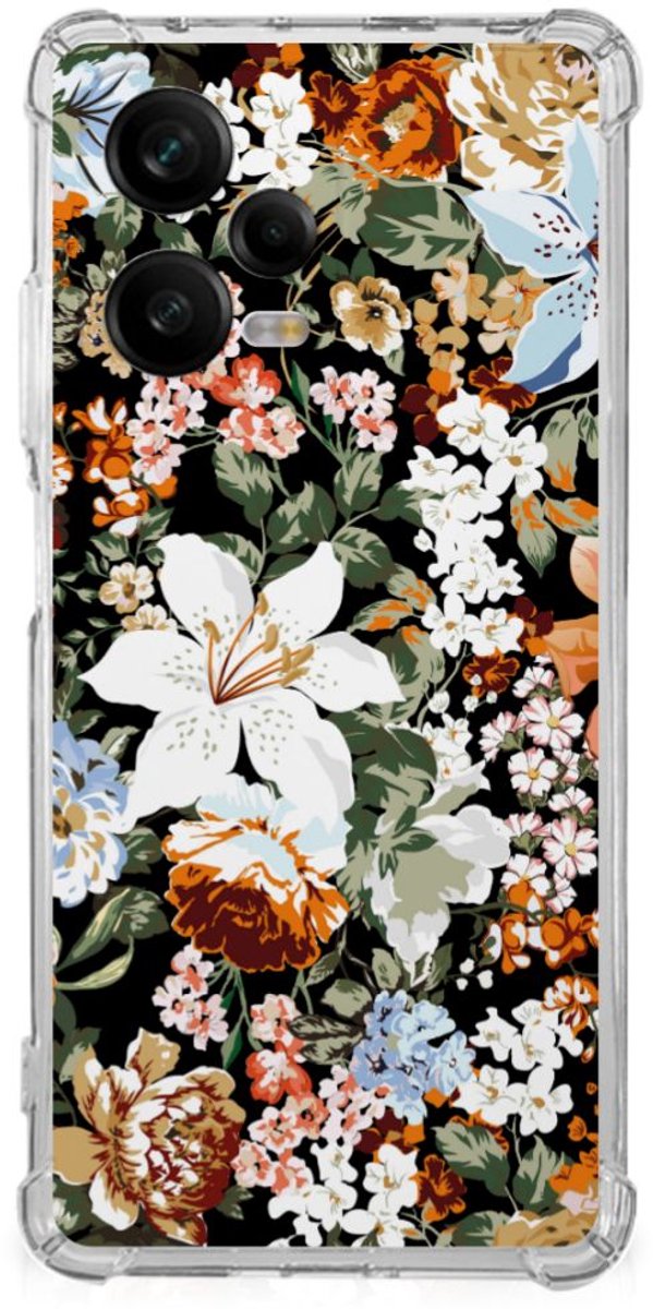 Back Cover voor Case voor Xiaomi Redmi Note 12 Pro Dark Flowers