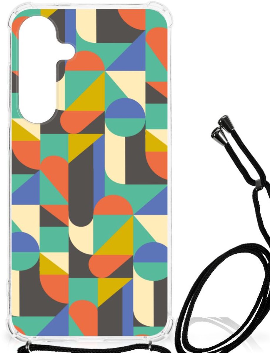 Samsung Galaxy S24 Plus Doorzichtige Silicone Hoesje Funky Retro