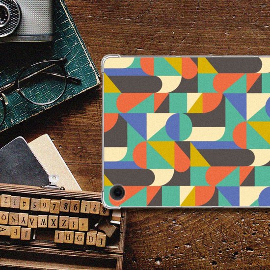 Coque arrière en Siliconen adaptée au Samsung Galaxy Tab A9 Plus , étui Funky Retro avec côtés transparents