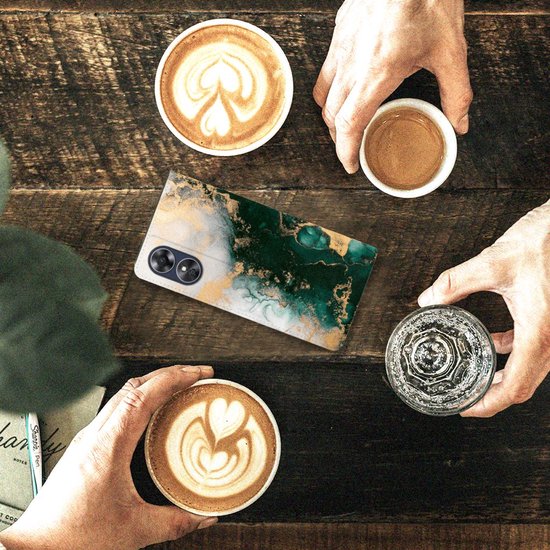 Étui support adapté pour OPPO A17 Marble Green