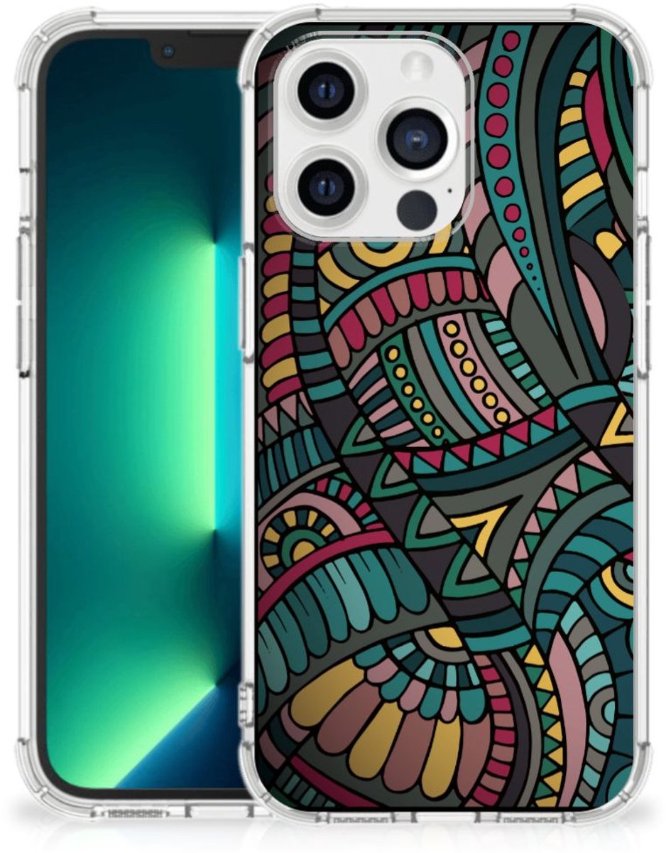 iPhone 13 Pro Max Doorzichtige Silicone Hoesje Aztec
