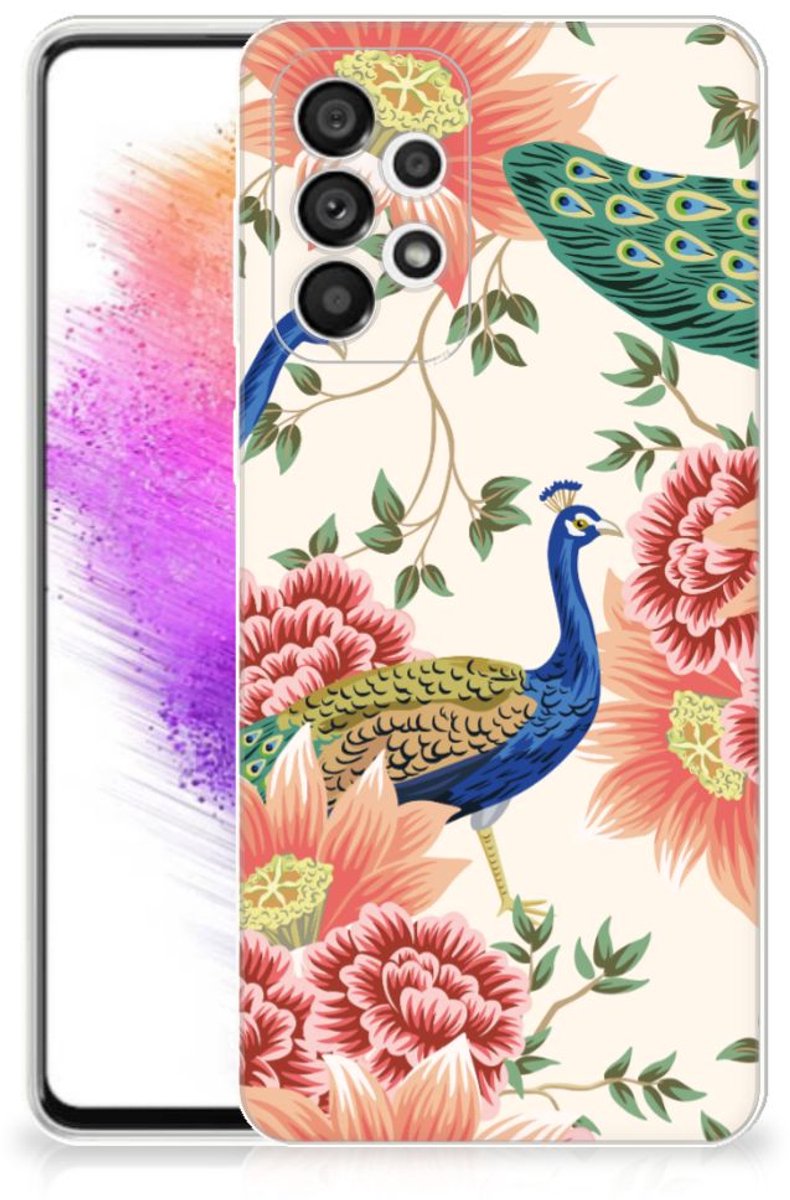 TPU Hoesje voor Samsung Galaxy A73 5G Pink Peacock
