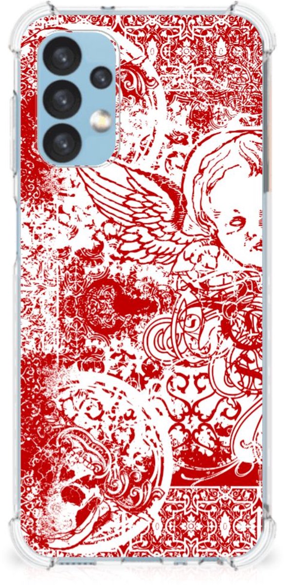 Extreme Case Samsung Galaxy A13 (4G) Angel Skull Rood