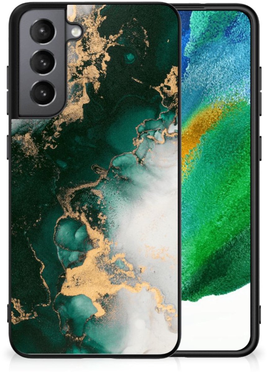 Marmeren Print Telefoonhoesje voor Samsung Galaxy S21FE Marmer Groen