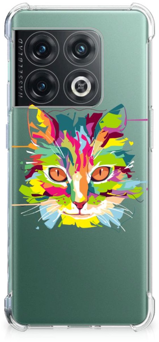 OnePlus 10 Pro Stevig Bumper Hoesje Cat Color