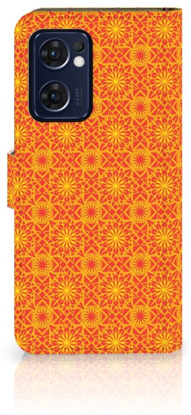 Portefeuille Book Case OPPO Find X5 Lite | Coque Reno 7 5G Batik Orange