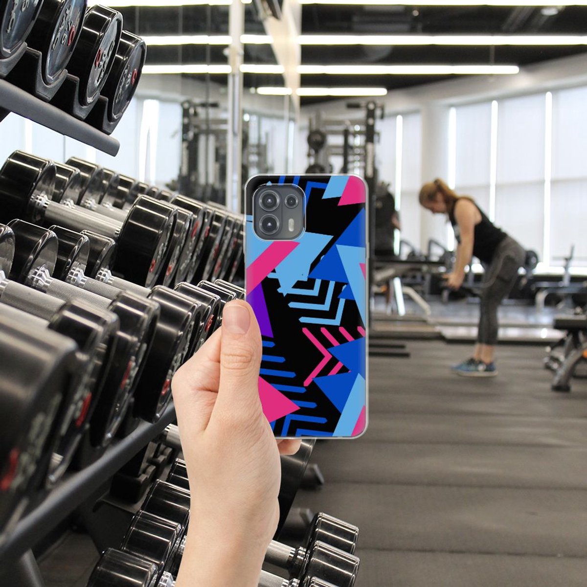 Motorola Edge 20 Lite TPU Hoesje Funky Triangle