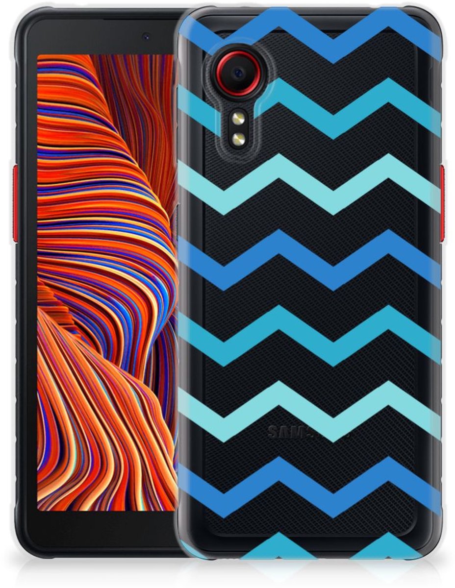 Samsung Galaxy Xcover 5 TPU bumper Zigzag Blauw