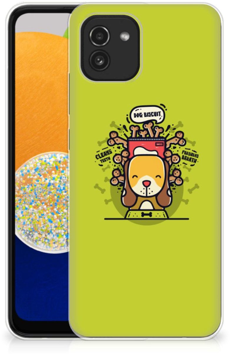 Samsung Galaxy A03 Telefoonhoesje met Naam Doggy Biscuit