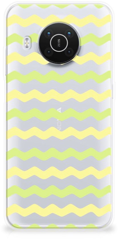 Coque Téléphone pour Nokia X10 | X20 Housse en Cuir Etui de Protection Waves Jaune