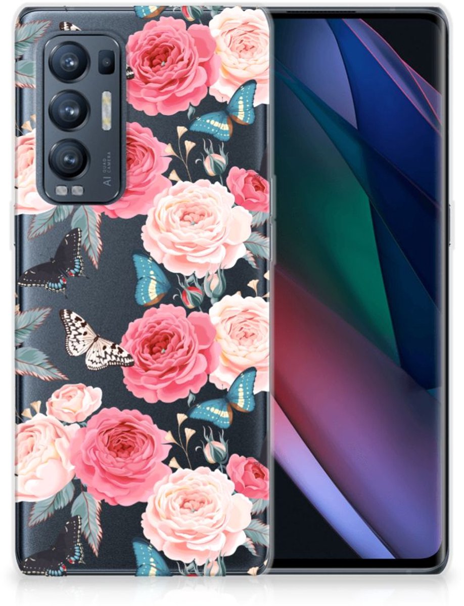 OPPO Find X3 Neo TPU Case Butterfly Roses