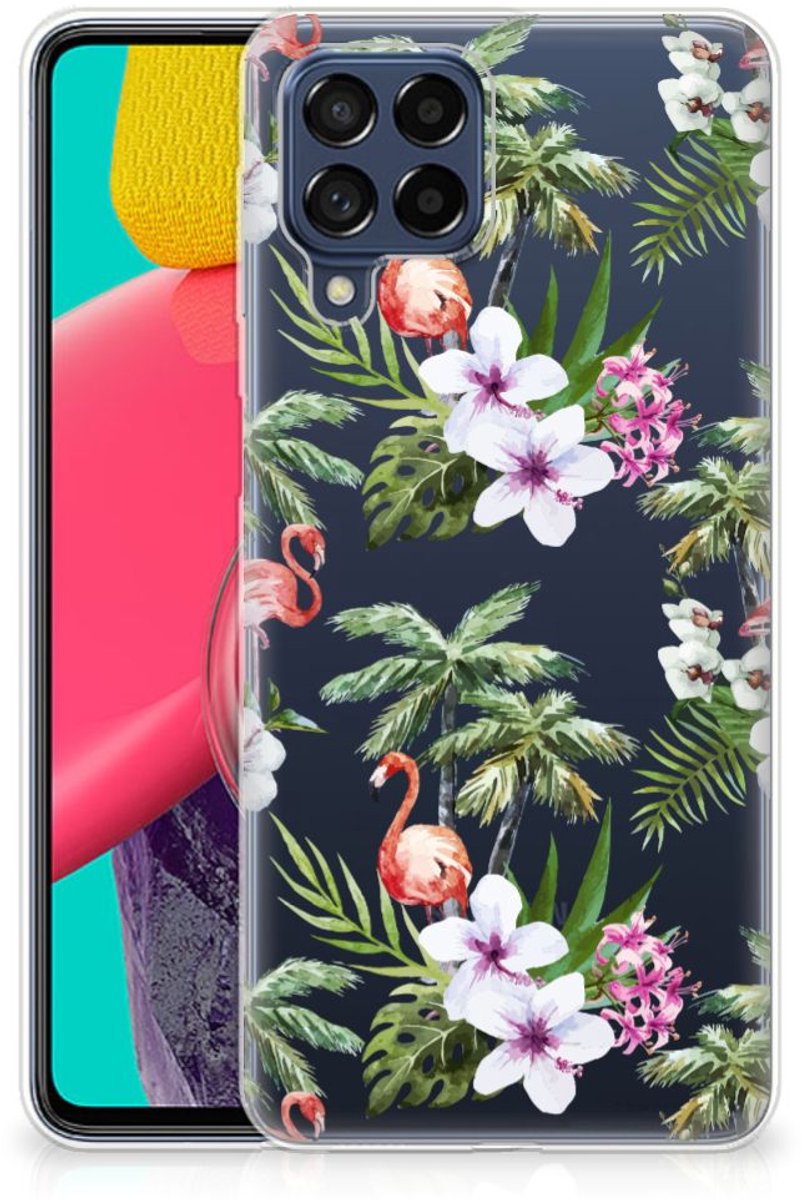 Samsung Galaxy M53 TPU Hoesje Flamingo Palms