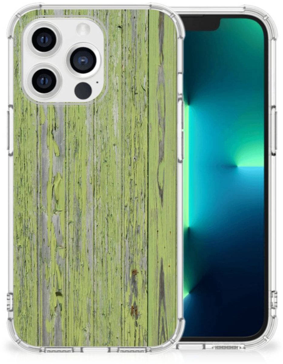 Apple iPhone 13 Pro Stevig Telefoonhoesje Green Wood