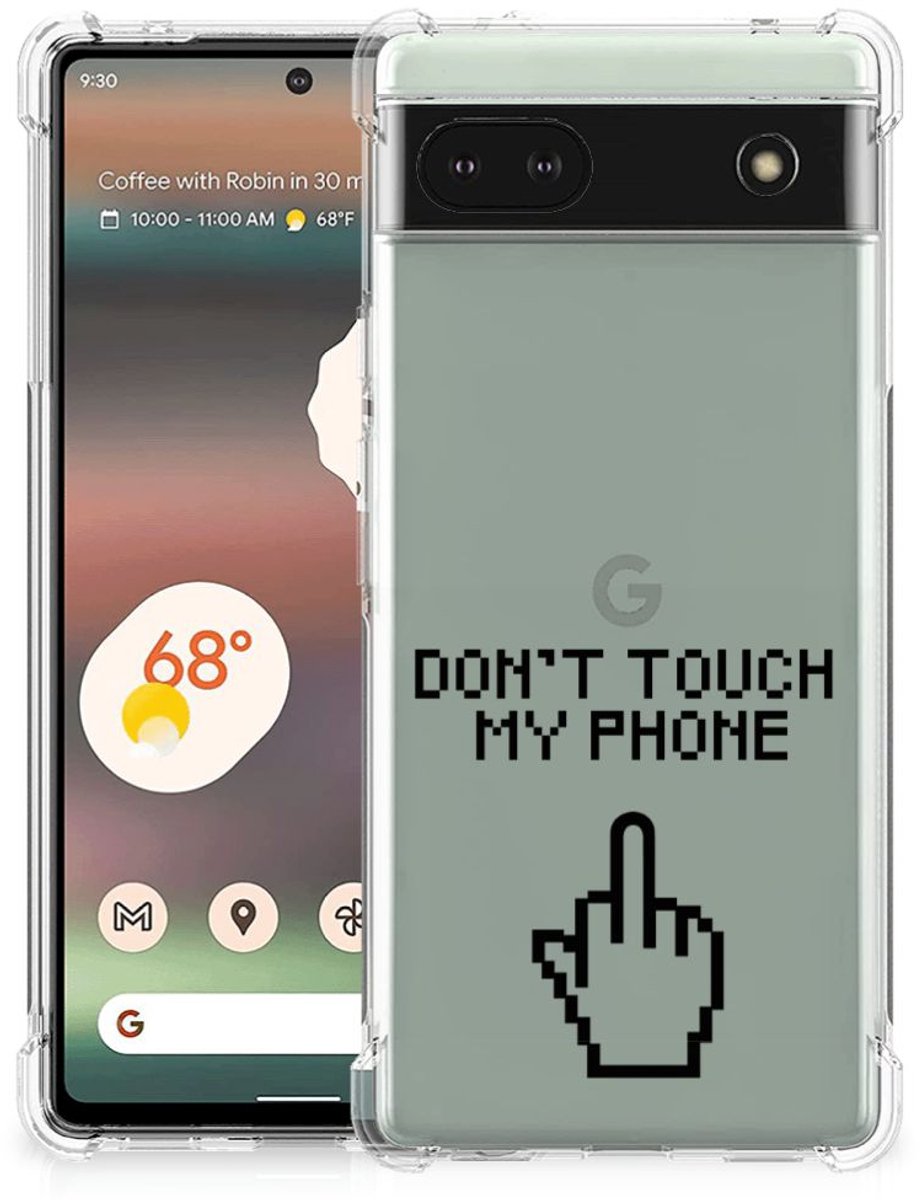 Google Pixel 6A Anti Shock Case Finger Don't Touch My Phone