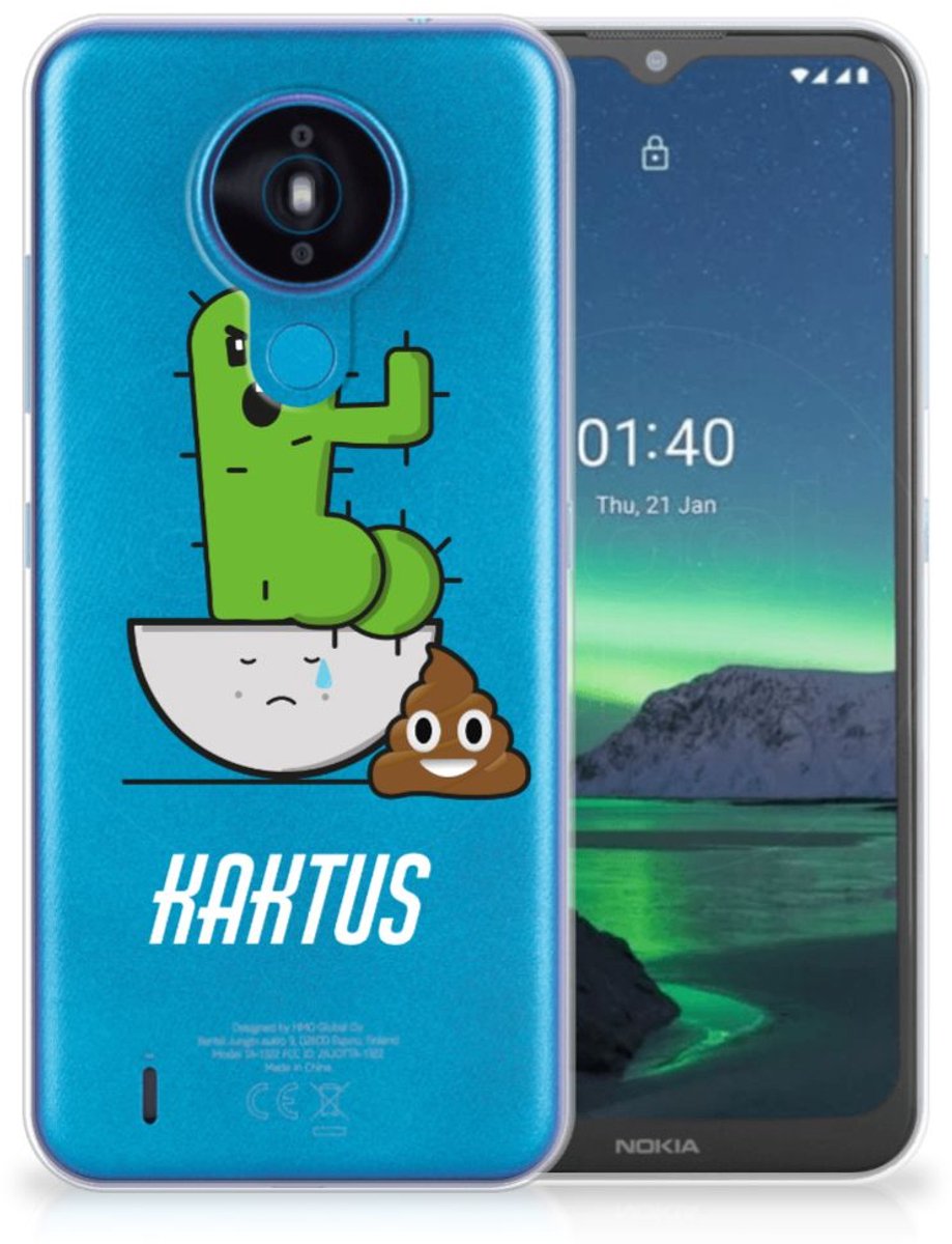 Nokia 1.4 Telefoonhoesje met Naam Cactus Poo