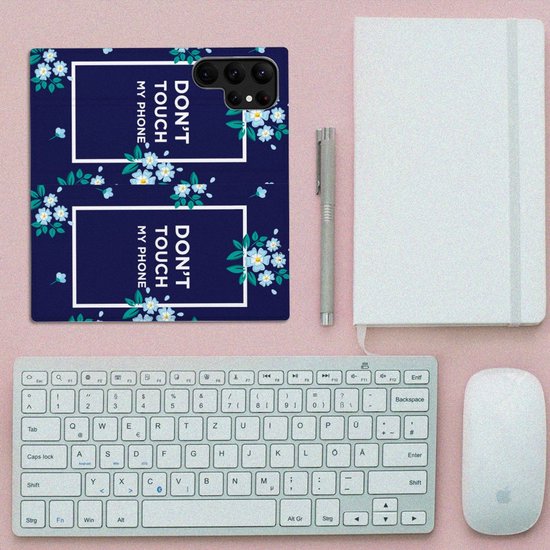 Housse de téléphone amsung Galaxy S23 Ultra Smartphone Case Flowers Blue Don't Touch My Phone