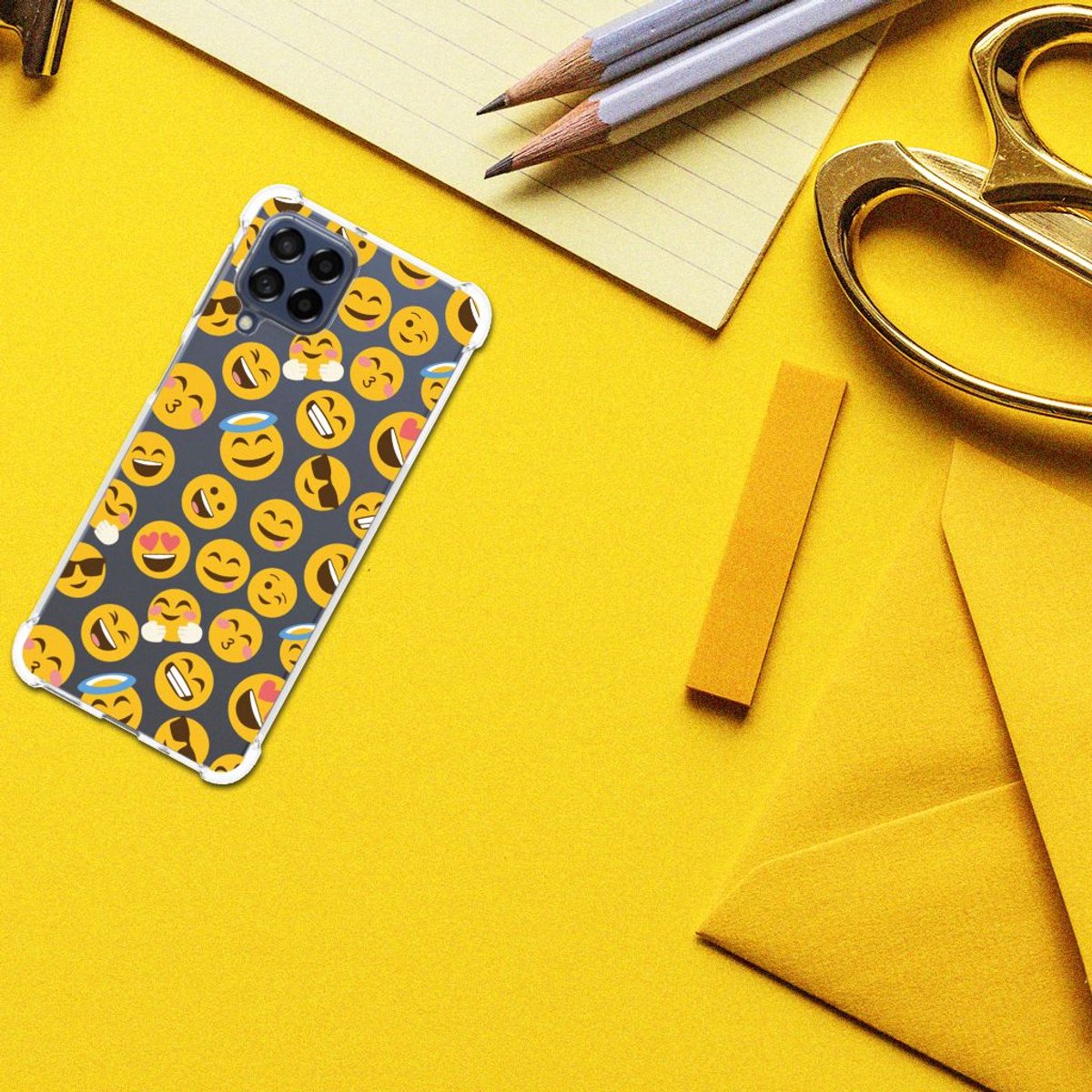 Samsung Galaxy M53 Doorzichtige Silicone Hoesje Emoji