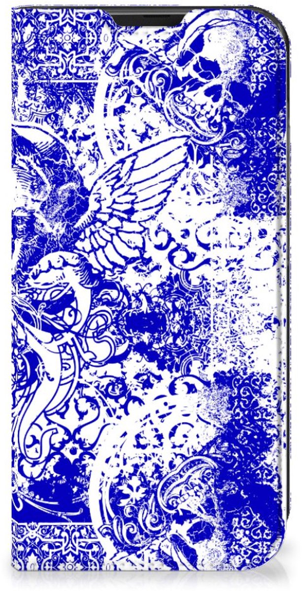 Mobiel BookCase Samsung Galaxy Xcover 6 Pro Angel Skull Blauw