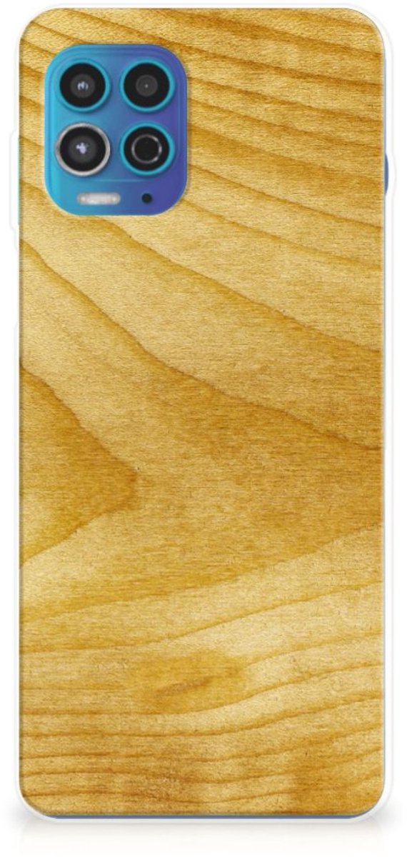 Motorola Moto G100 Bumper Hoesje Licht Hout
