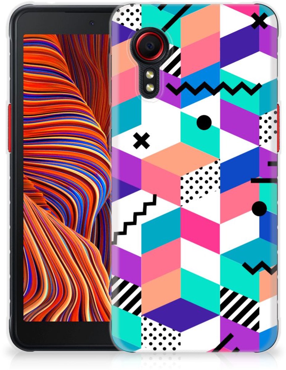 Samsung Galaxy Xcover 5 TPU Hoesje Blokken Kleurrijk
