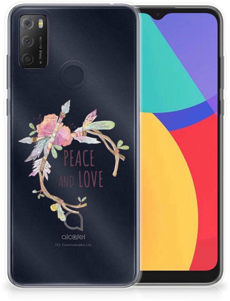 Alcatel 1S (2021) Telefoonhoesje met Naam Boho Text
