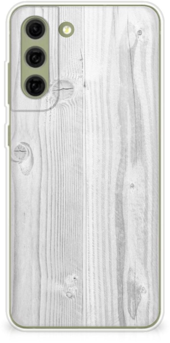 Samsung Galaxy S21FE Bumper Hoesje White Wood